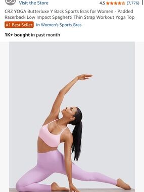 THREE!! CRZ YOGA Pink Spaghetti-Strap Y-Back Sports Bra